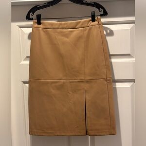 DOLCE CABO Classic Tan Vegan Leather Women's Skirt- NEW WITH TAGS